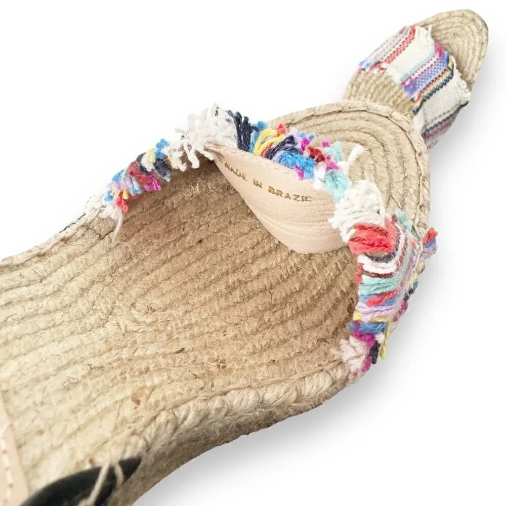 LOEFFLER RANDALL Harper Jute Striped Espadrille Wedge Sandals Women’s Size 7.5 B